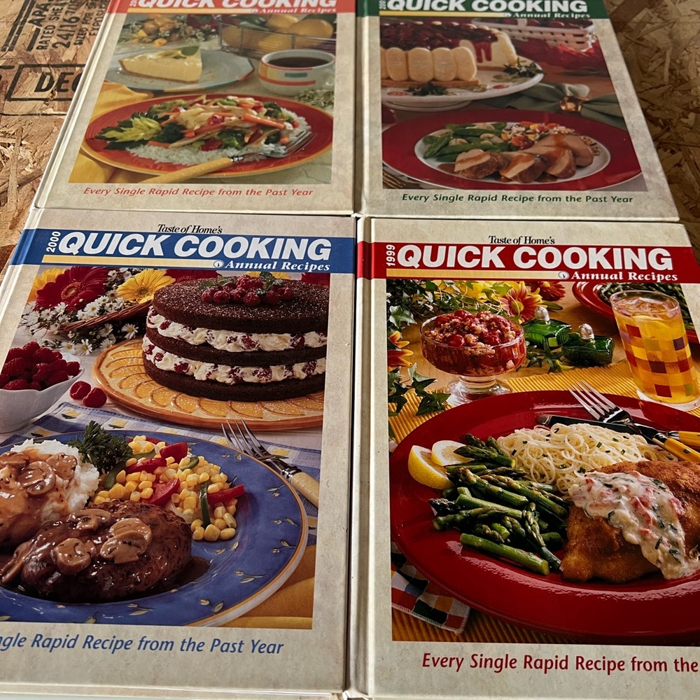 Lot of 4 vintage Taste of home Quick Cooking Annual Recipes Cookbooks